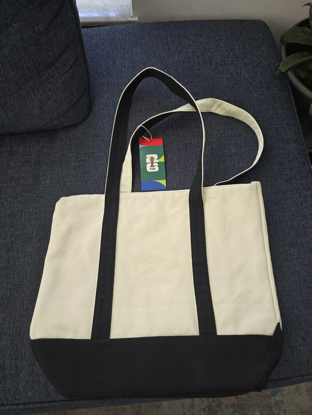 World Cup Men’s Cream Canvas Tote with Black Trim